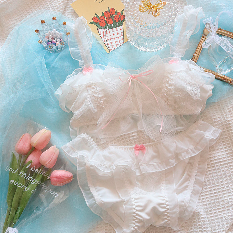 Snow White Ruffle Baby Bralette Set