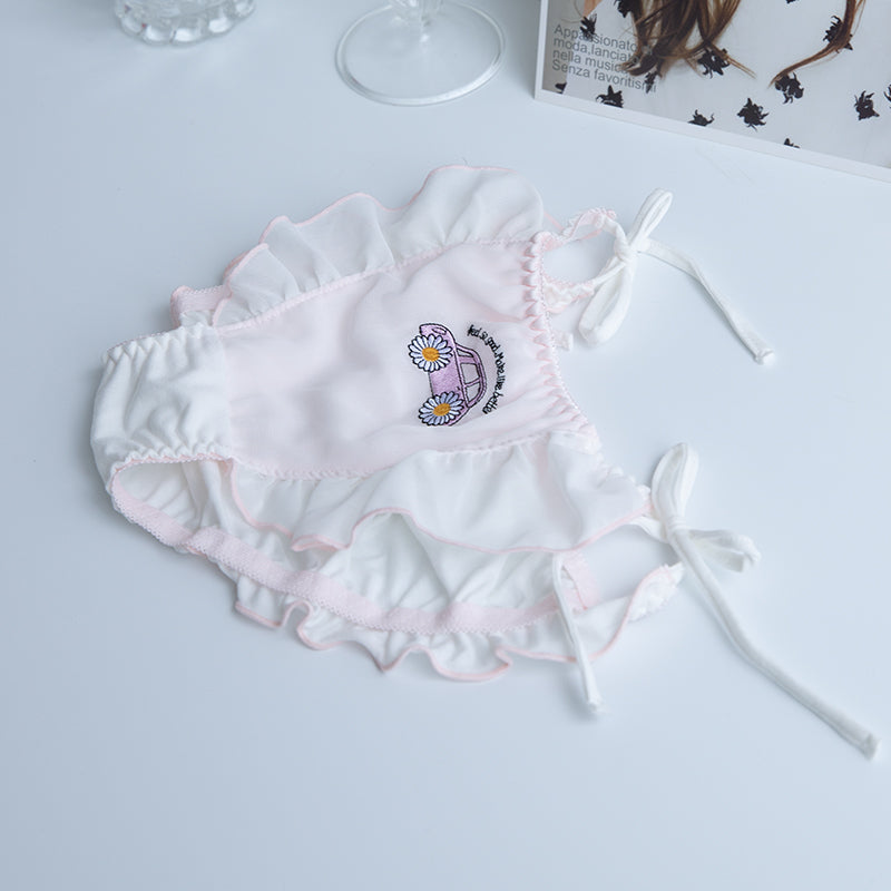 Japanese soft girl lady's two-dimensional bandage and flowing ruffled panties
