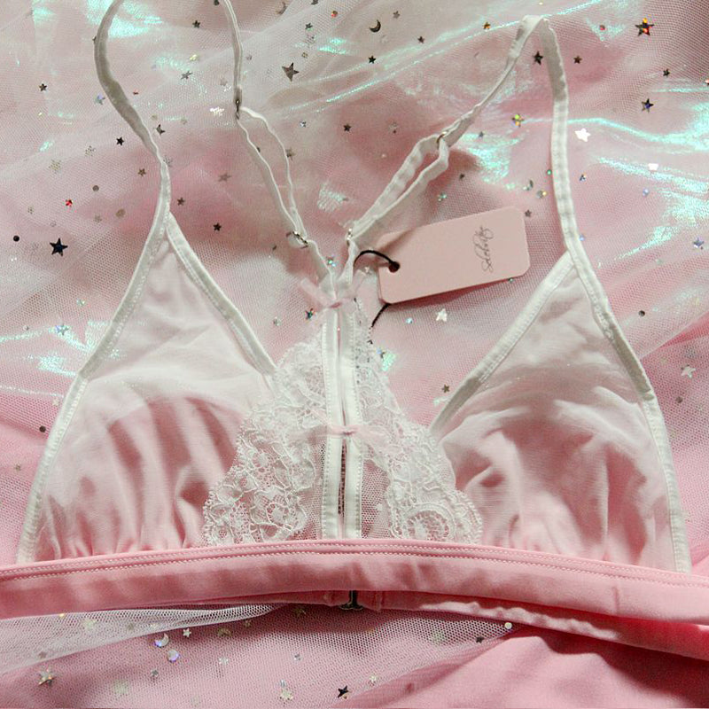 Rosa Cartoon-Pastell-Liebhaber-niedliches Sweetie-Baby-Bralette-Set 