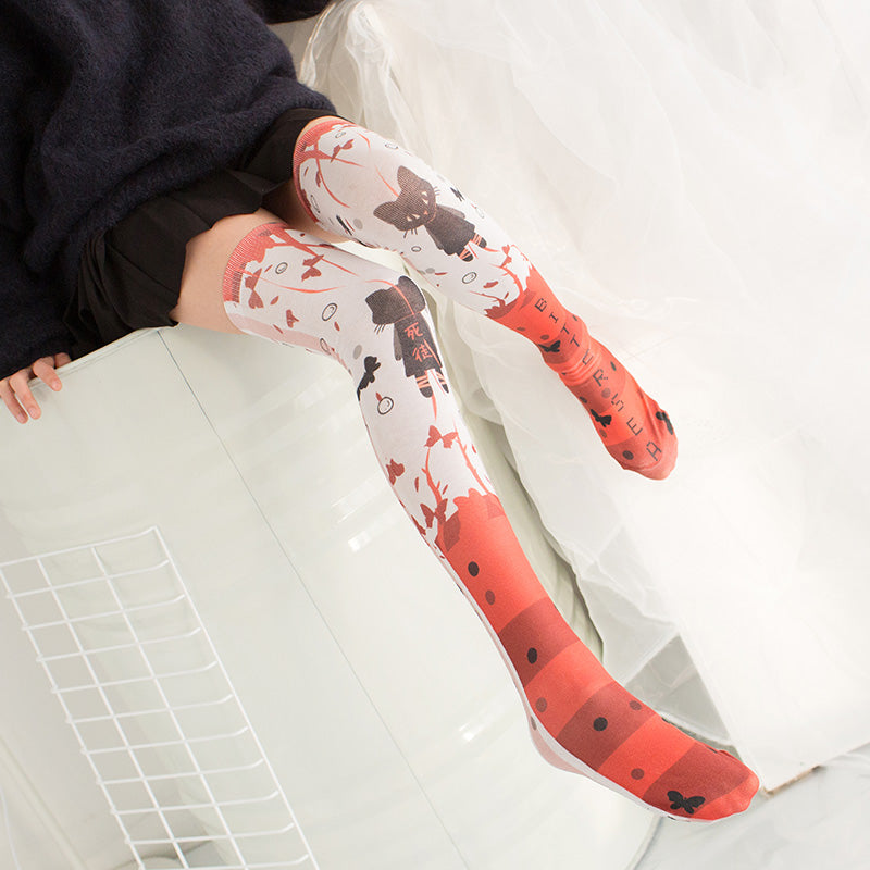 Girly Cat Bunny Neko Knee High Long Socks