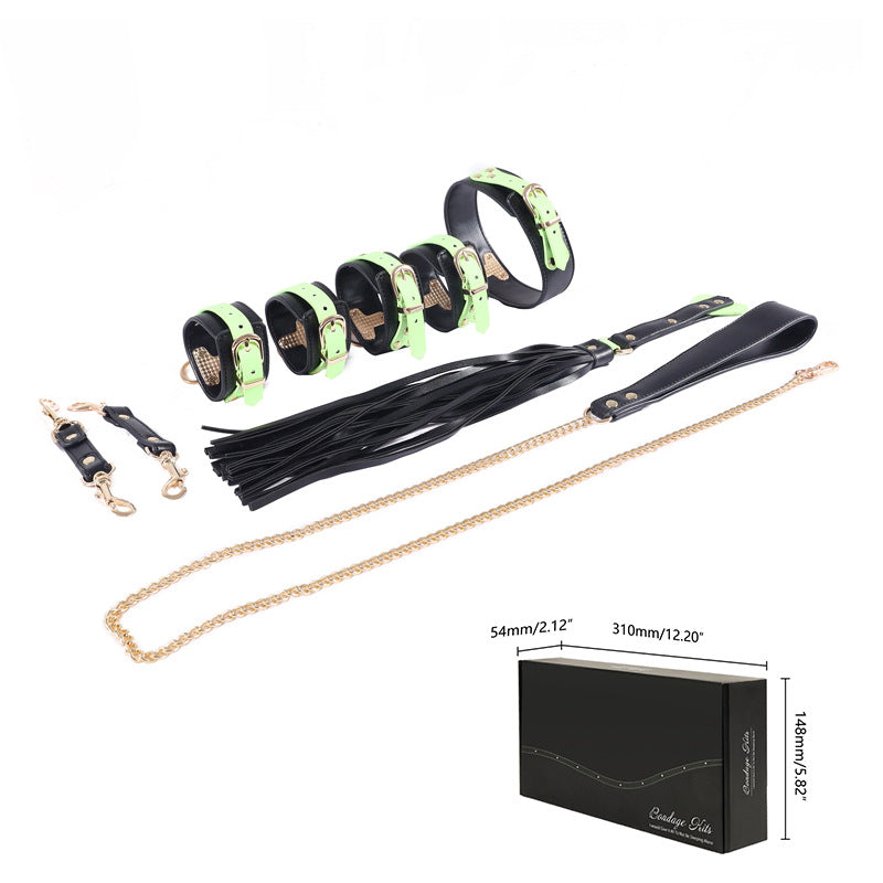 Night Light Luminescent Sexy Leather BDSM Set