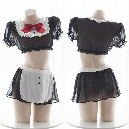 Anime Kawaii Bow Japanese Maid Set