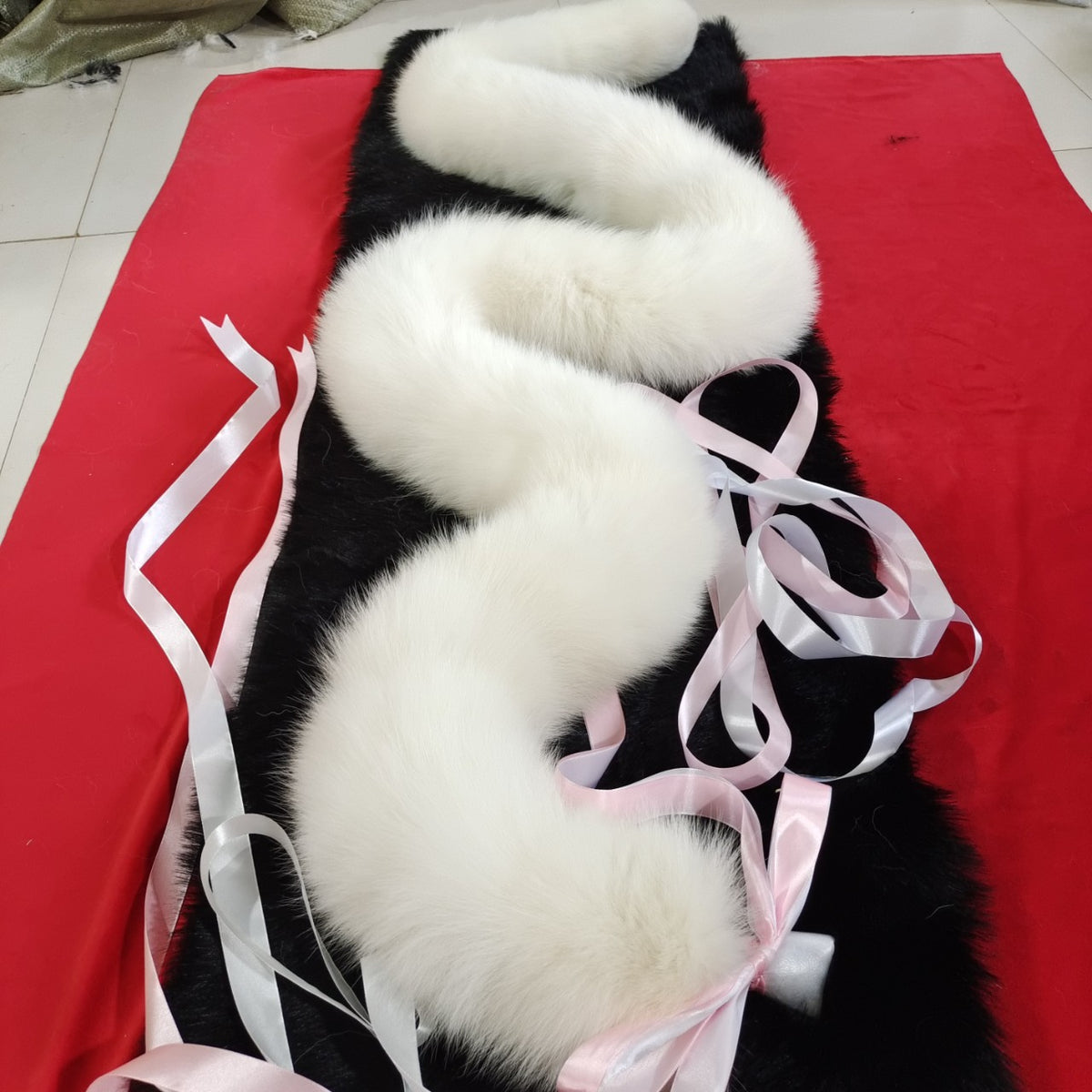 White Fox Long Buttplug Tail