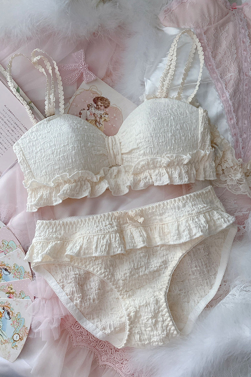 Japanese Cute Sexy Sweet No Steel Ring Underwear Set