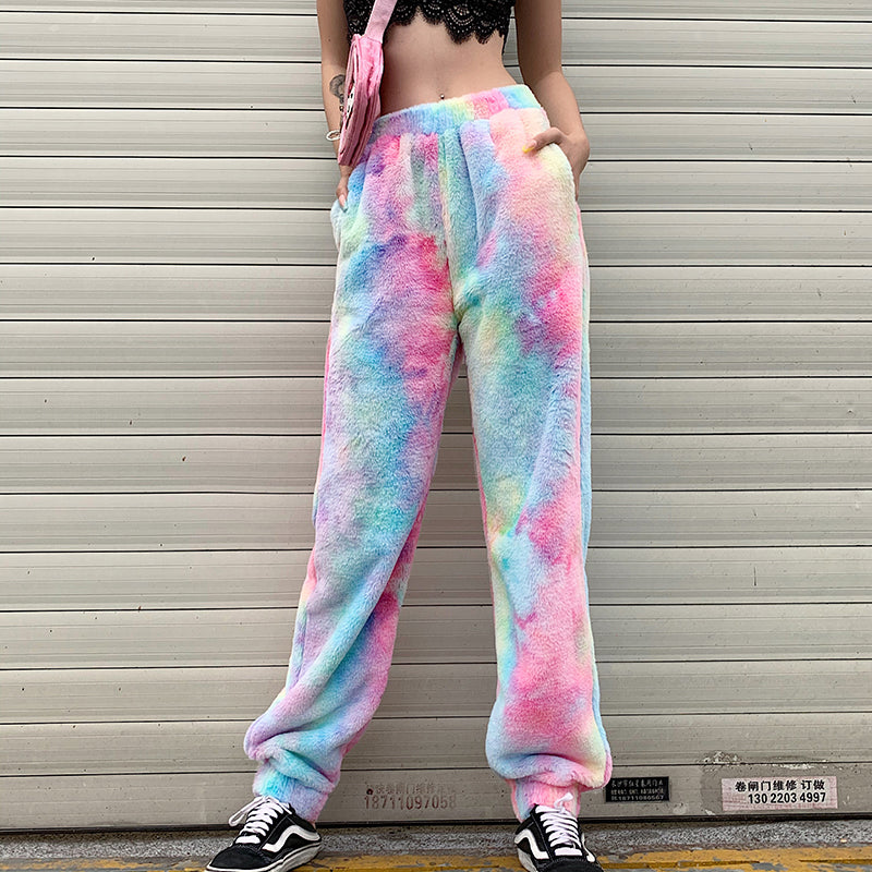 Ästhetische Kawaii Pastell Pelzhose