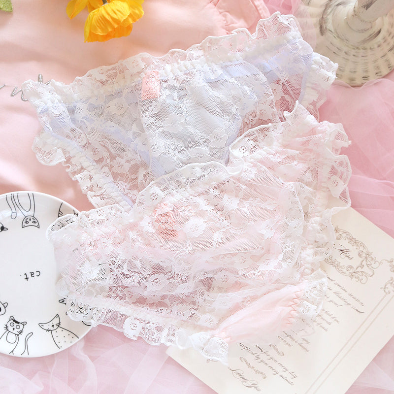 Sweet Strawberry Pie Japanese Girl Heart Bandage Lace Panties