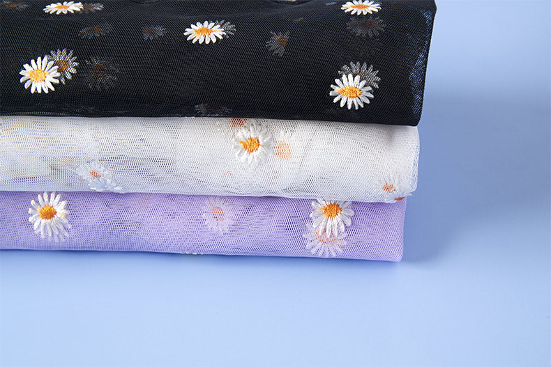 Aesthetic Japanese daisy transparent t-shirt with mesh bottoming shirt