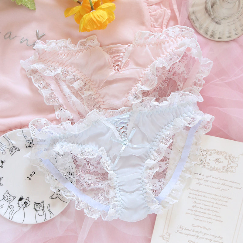 Sweet Strawberry Pie Japanese Girl Heart Bandage Lace Panties