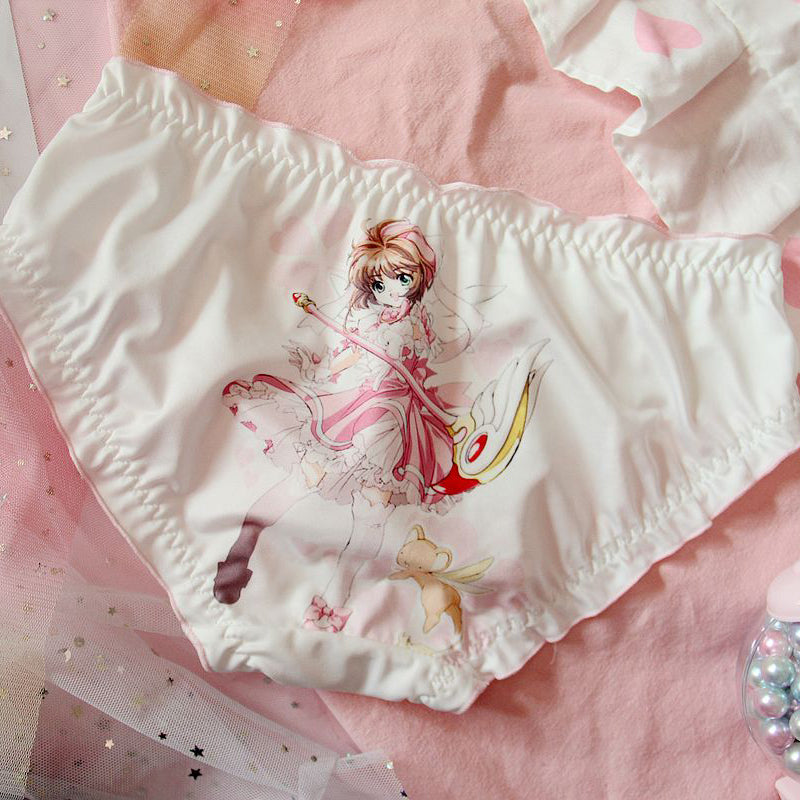 3pcs-Kawaii Girl Sweet White Kiss Me Panty