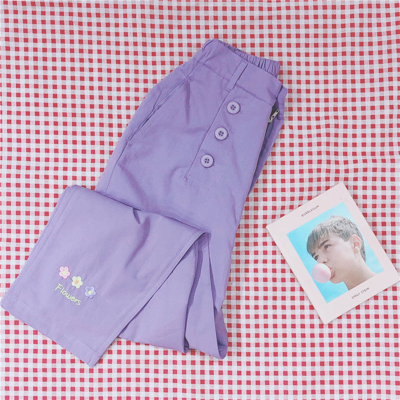 Harajuku Kawaii Blumen Pastell Hose 