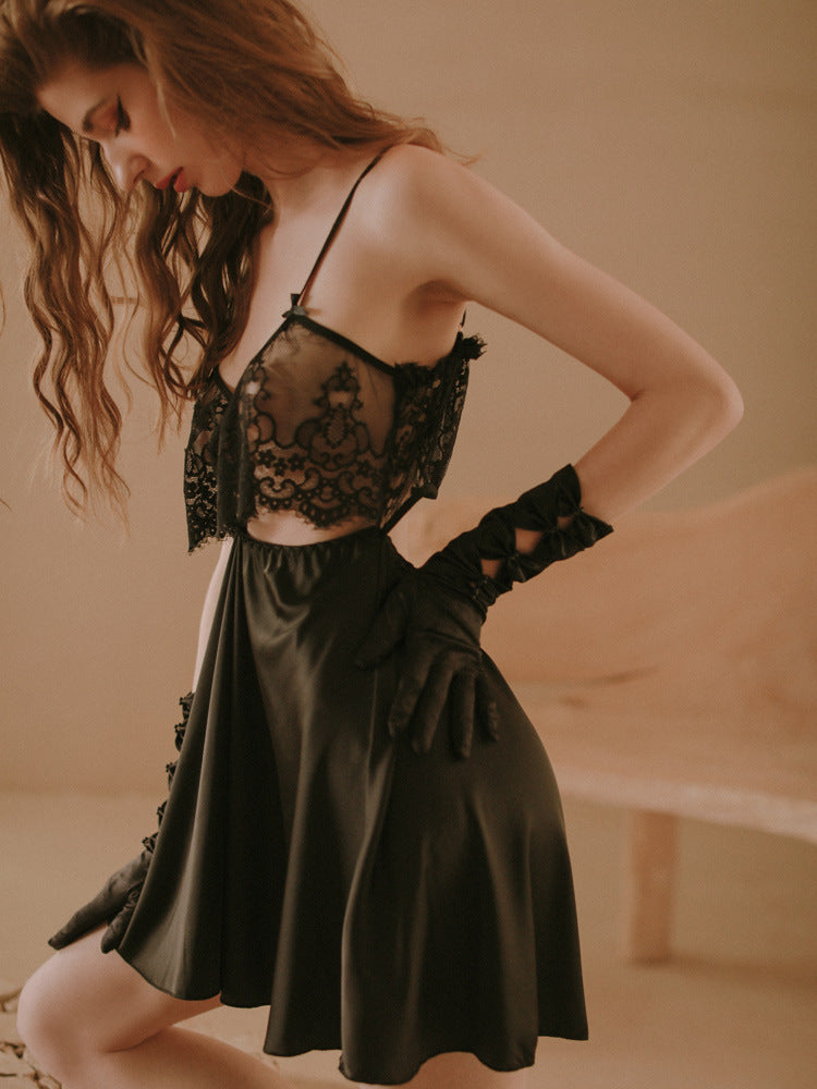 Sofyee japanischer sexy transparenter Pyjama aus Spitze 