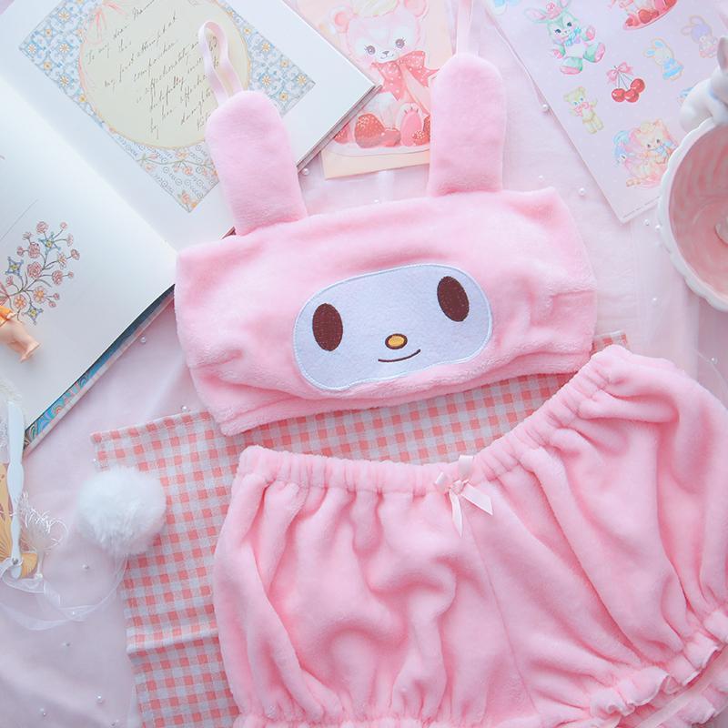 Bunny Piggy Tube Top Lingerie Set