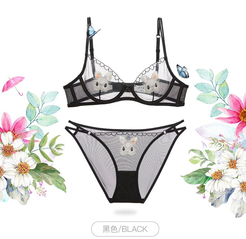 Sheer Bunny Bra Set
