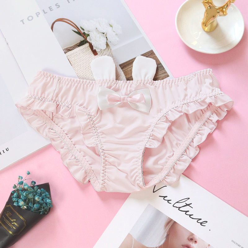 3pcs-Kawaii Rabbit Sweet White Kiss Me Panty