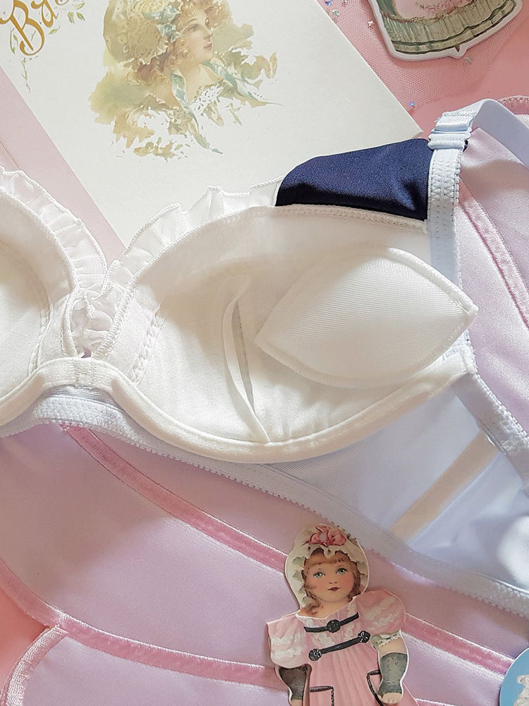 Japanese Lolita Sexy Cat Ears Lace Plus Size Bra Set
