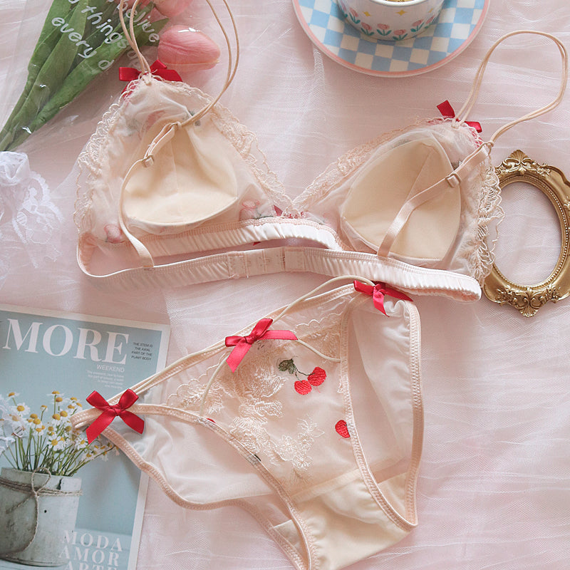 Süßes, transparentes Baby-Bralette-Set „Lover Lover“ mit süßen Blumen