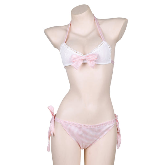 Sexy kawaii Lingerie Anime Strawberry Shimapan Bows Bikini Set