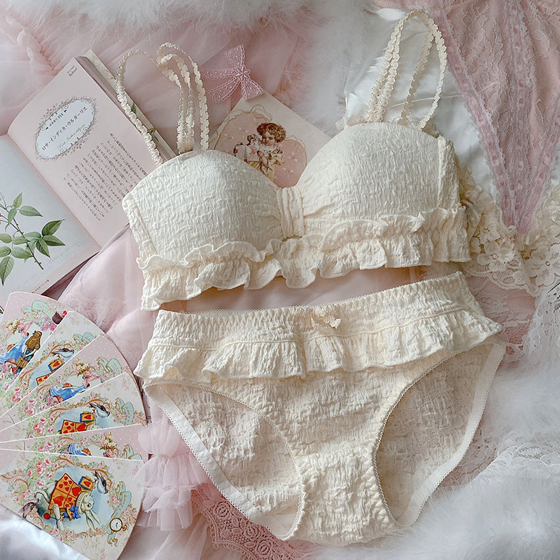 Japanese Cute Sexy Sweet No Steel Ring Underwear Set