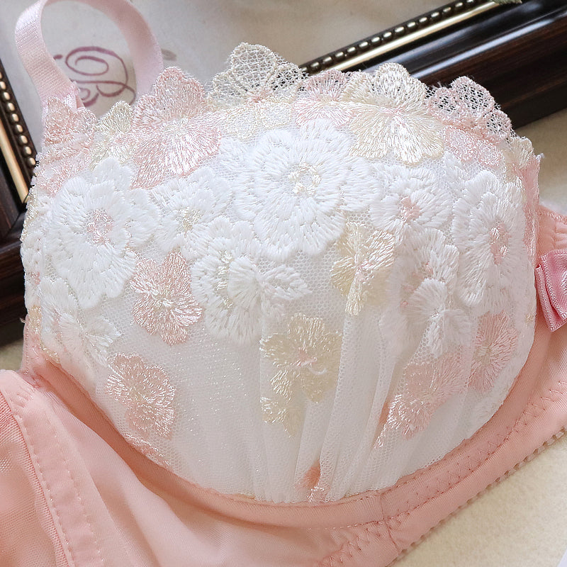 Sofyee Love Tumblr Aesthetic Japanese Lace Girly Flower Sweetie Heart Bra Set
