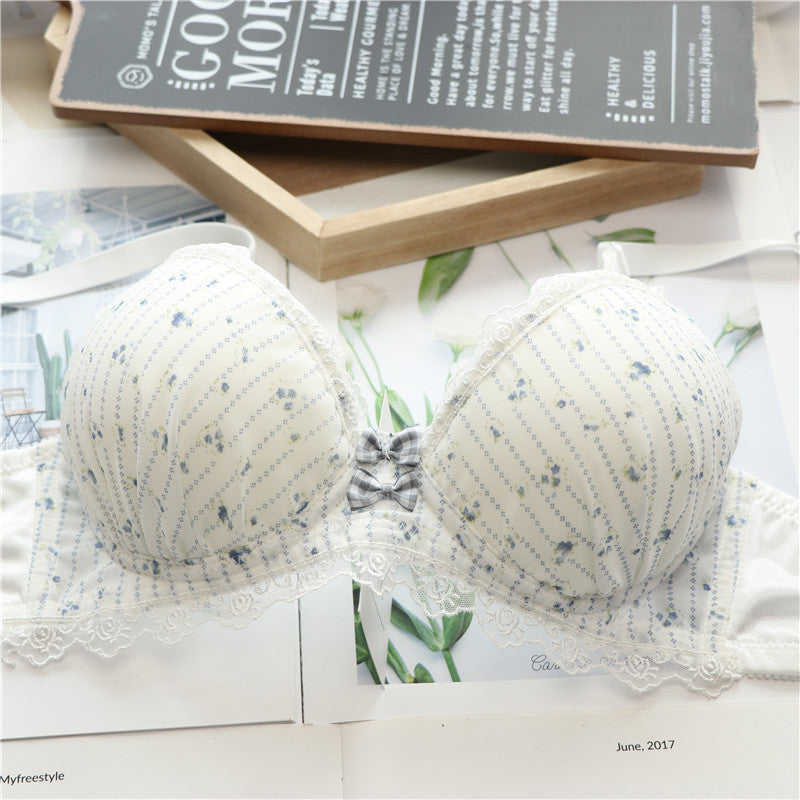 Sofyee Princess Girly Dot Flower Sweetie Heart Bra Set
