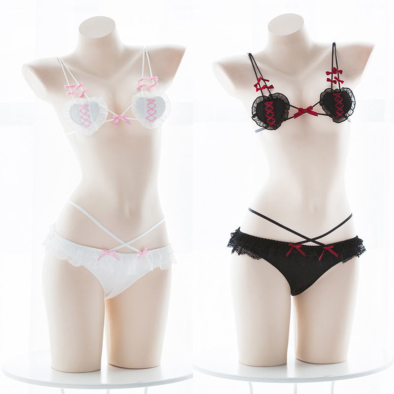 Waifu Amine Girly Kawaii Hearty Kawaii Sexy Lingerie Set