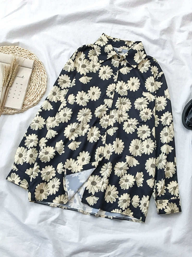 Korean daisy long sleeve shirt