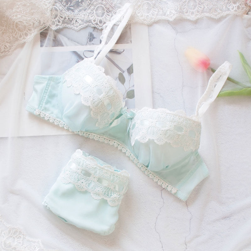 Japanese Spring Flower Comfy Cute Sweetie  Bra Set