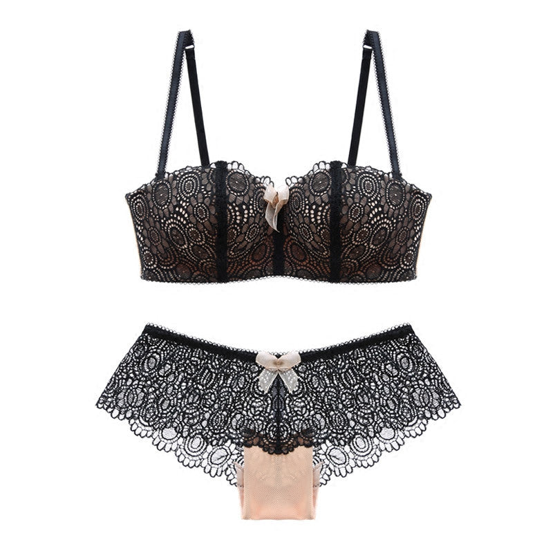 Sweety Heart Underwire Floral-Lace Demi Bra - sofyee