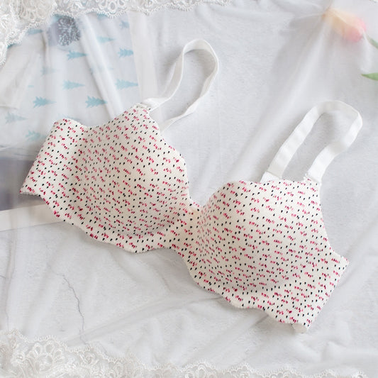 Japanese Spring Flower Comfy Cute Sweetie Wirefree T-Shirt Bra Set