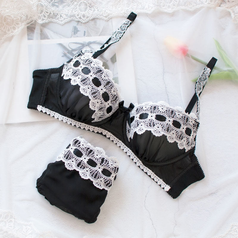 Japanese Spring Flower Comfy Cute Sweetie  Bra Set
