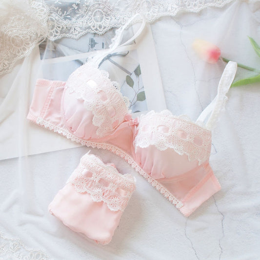 Japanese Spring Flower Comfy Cute Sweetie  Bra Set