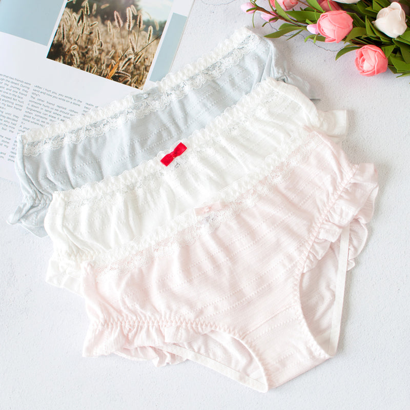 Girly erdbeerrosa Rüschen-Rüschen-Sweetie-Kawaii-Höschen in Bonbonfarbe 