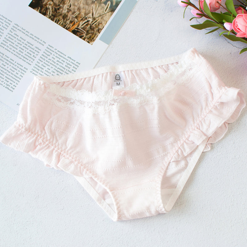 Girly erdbeerrosa Rüschen-Rüschen-Sweetie-Kawaii-Höschen in Bonbonfarbe 
