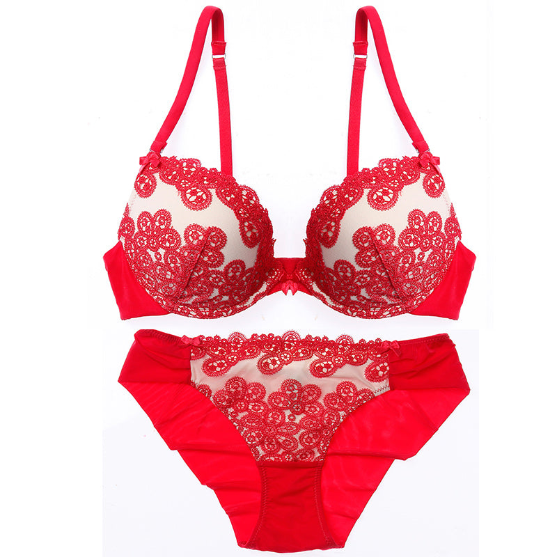 Deadly Flirt Lace Push Up Bra Set