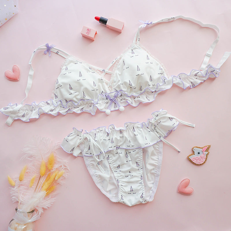 Kawaii Comfy Staring Flower Cute Sweetie Baby Bralette Set