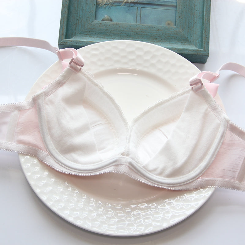 Sweetie Honey Bow Pink Kawaii Candy Color Bra Set