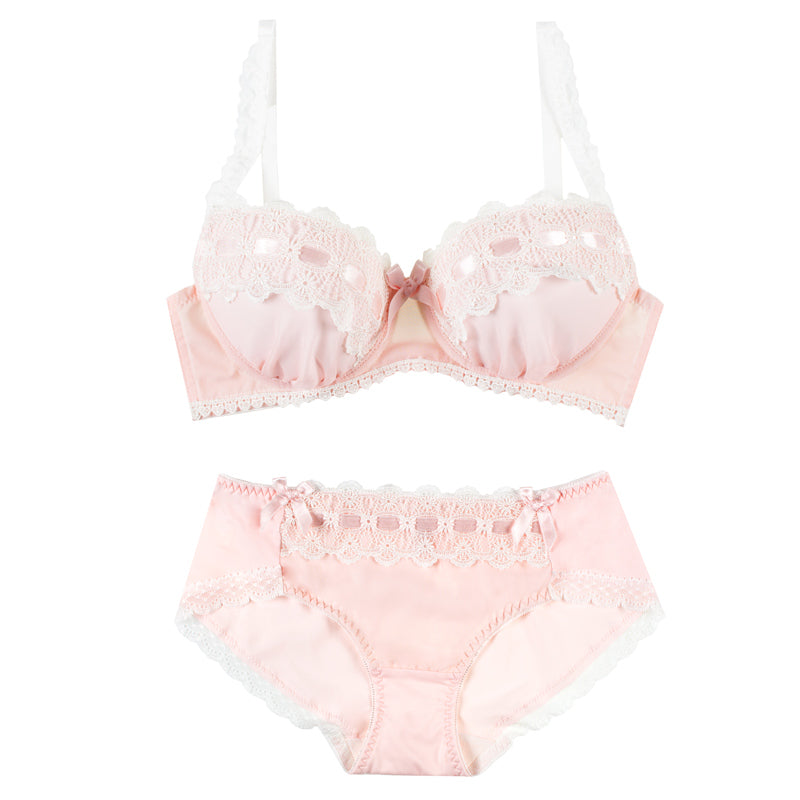 Japanese Spring Flower Comfy Cute Sweetie  Bra Set