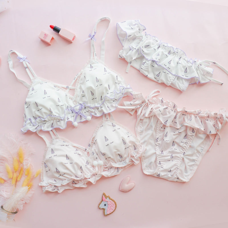 Kawaii Comfy Staring Flower Cute Sweetie Baby Bralette Set