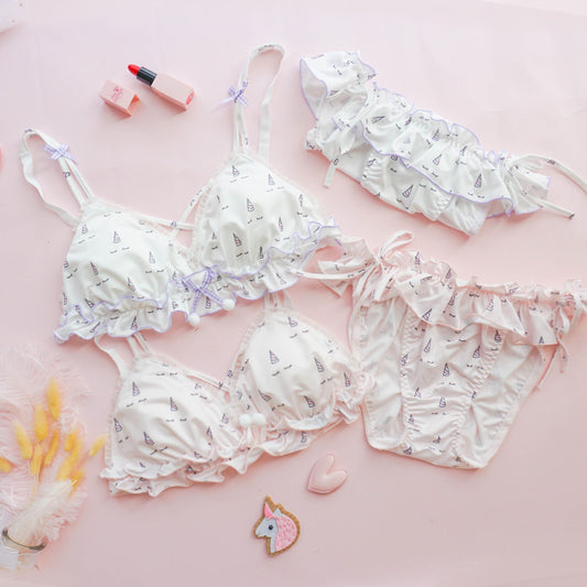 Kawaii Comfy Staring Flower Cute Sweetie Baby Bralette Set