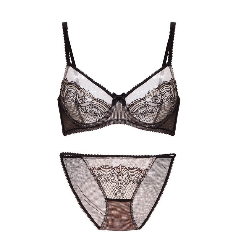 Flower Overlaid Demi Bra