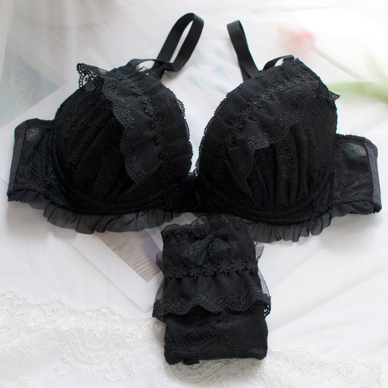 Japanese Dot Flower White Lace To Love Cute Sweet Bras And Panty Set
