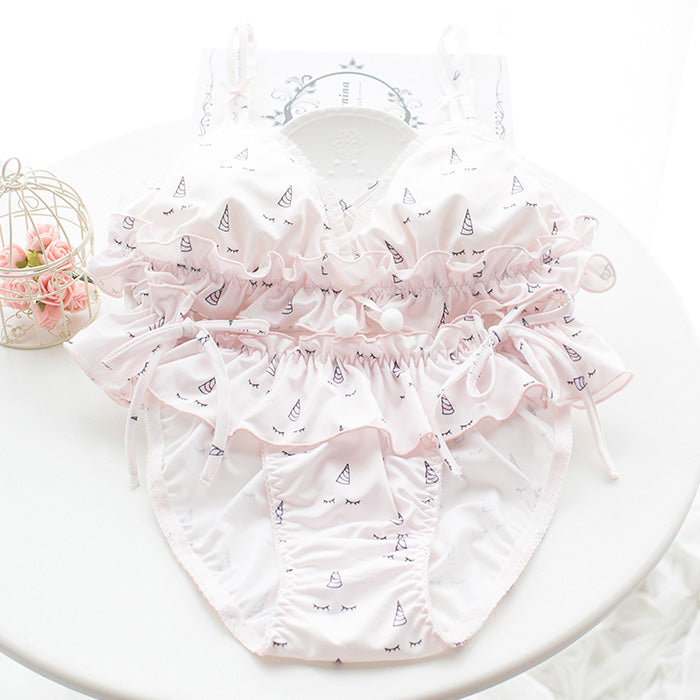 Kawaii Comfy Staring Flower Cute Sweetie Baby Bralette Set