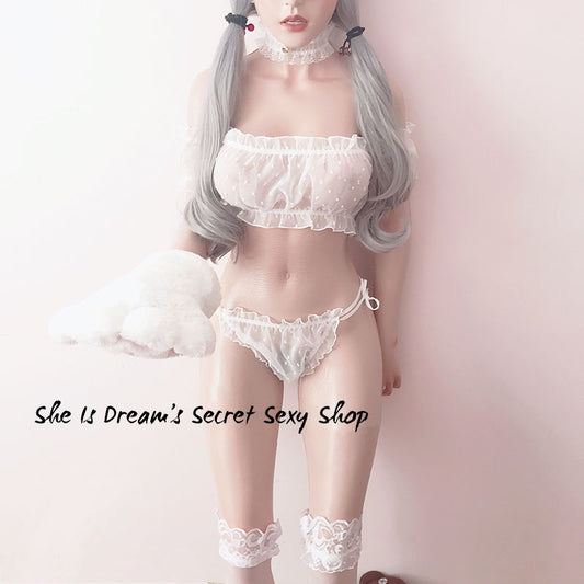 Sexy Sheer See Through White Lingerie Set