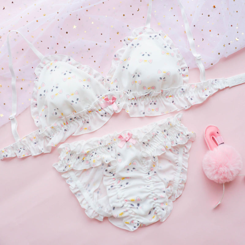 Cat Kawaii Comfy Cute Sweetie Baby Bralette Set