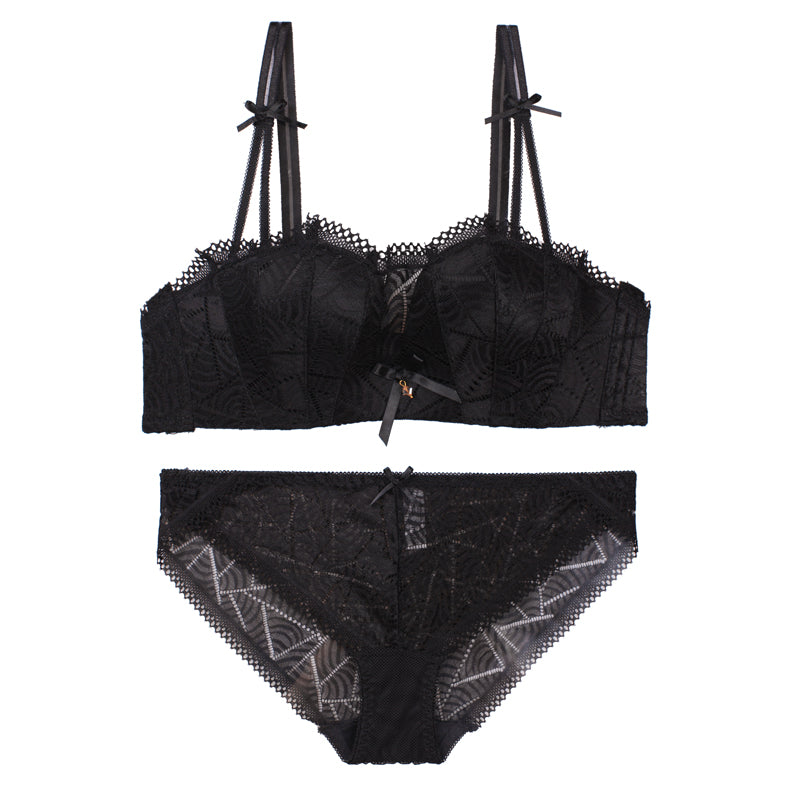 Girly Comfy Japanese Lace Cute Wirefree Soft Cup Bra Set