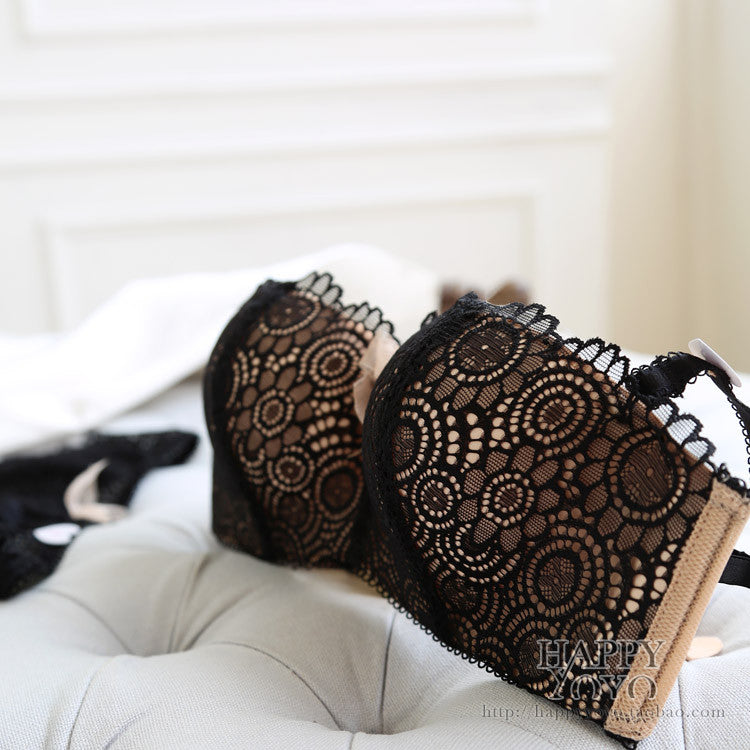 Sweety Heart Underwire Floral-Lace Demi Bra - sofyee