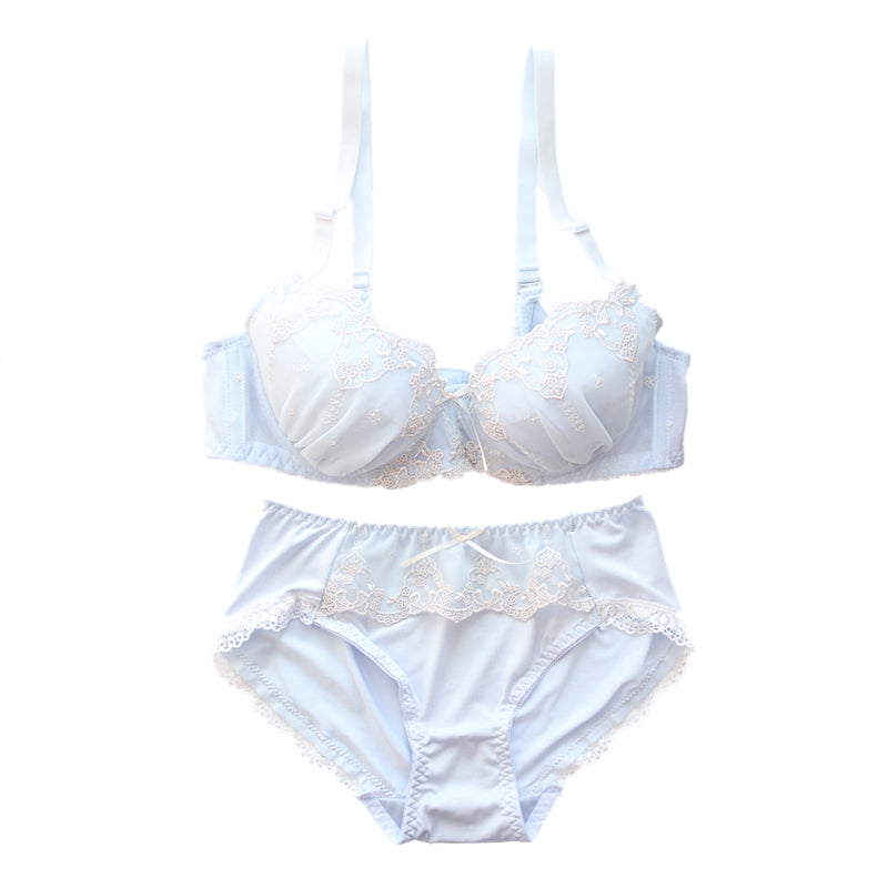 Dot Flower White Lace To Love Cute Sweet Bras And Panty Set