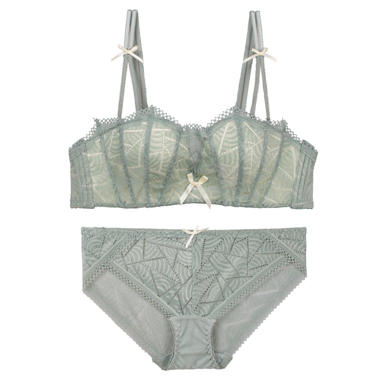 Girly Comfy Japanese Lace Cute Wirefree Soft Cup Bra Set