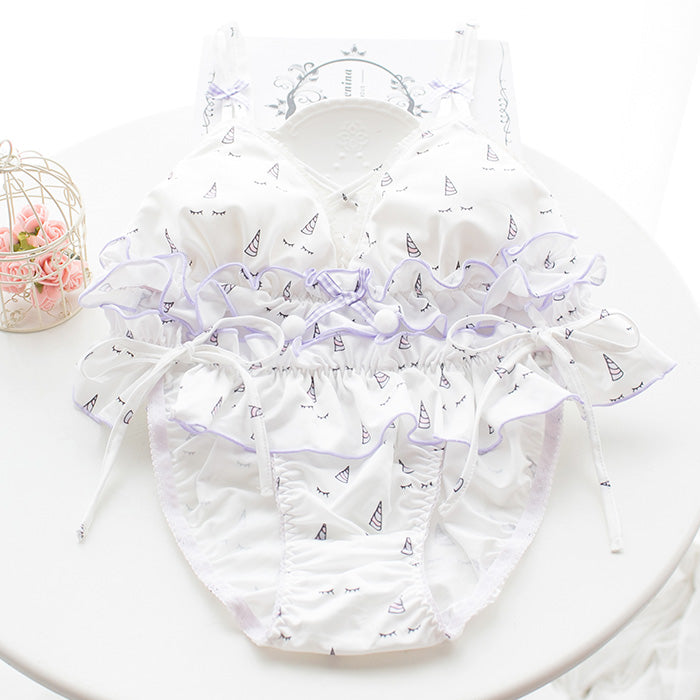 Kawaii Comfy Staring Flower Cute Sweetie Baby Bralette Set