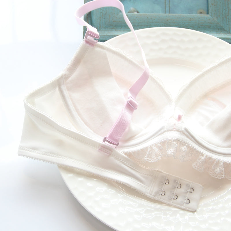 Just Love You Pink Candy Color Floral Japanische süße süße BHs und Höschen-Set 